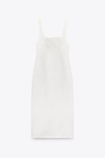 ZARA LINEN BLEND BODYCON DRESS SIZE S BNWT LINED