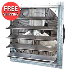 24" Shutter Exhaust Fan 4244 CFM Industrial Speed Wall Mount Garage Shop Attic