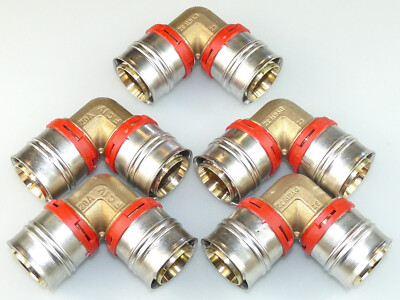 5 x CONEL CONNECT MULTI WINKEL 32 MM x 90° BOGEN VERBUNDROHR PRESSFITTING ROT