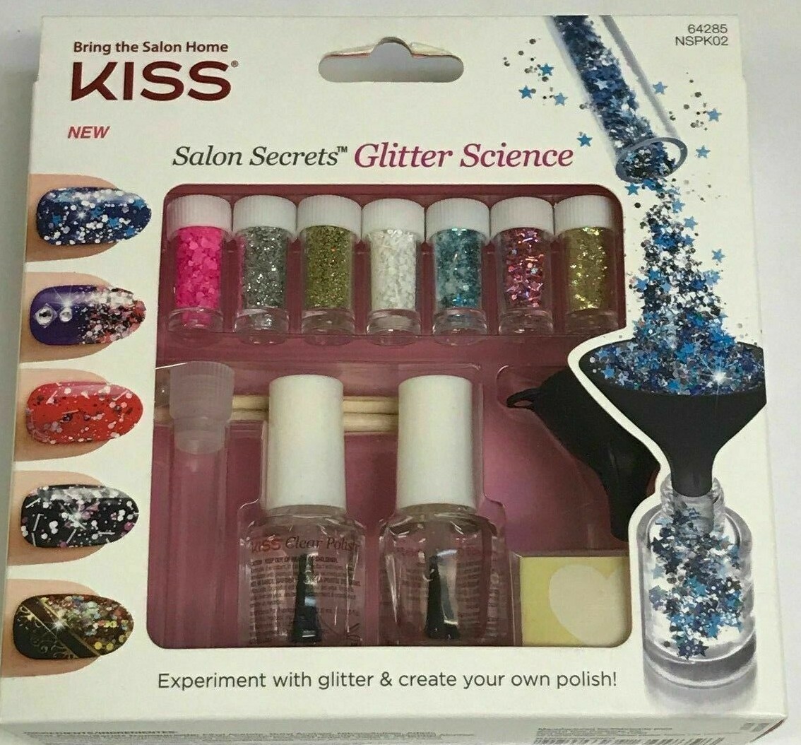 KISS SALON SECRETS GLITTER SCIENCE NAIL ART KIT NSPK02-E | eBay