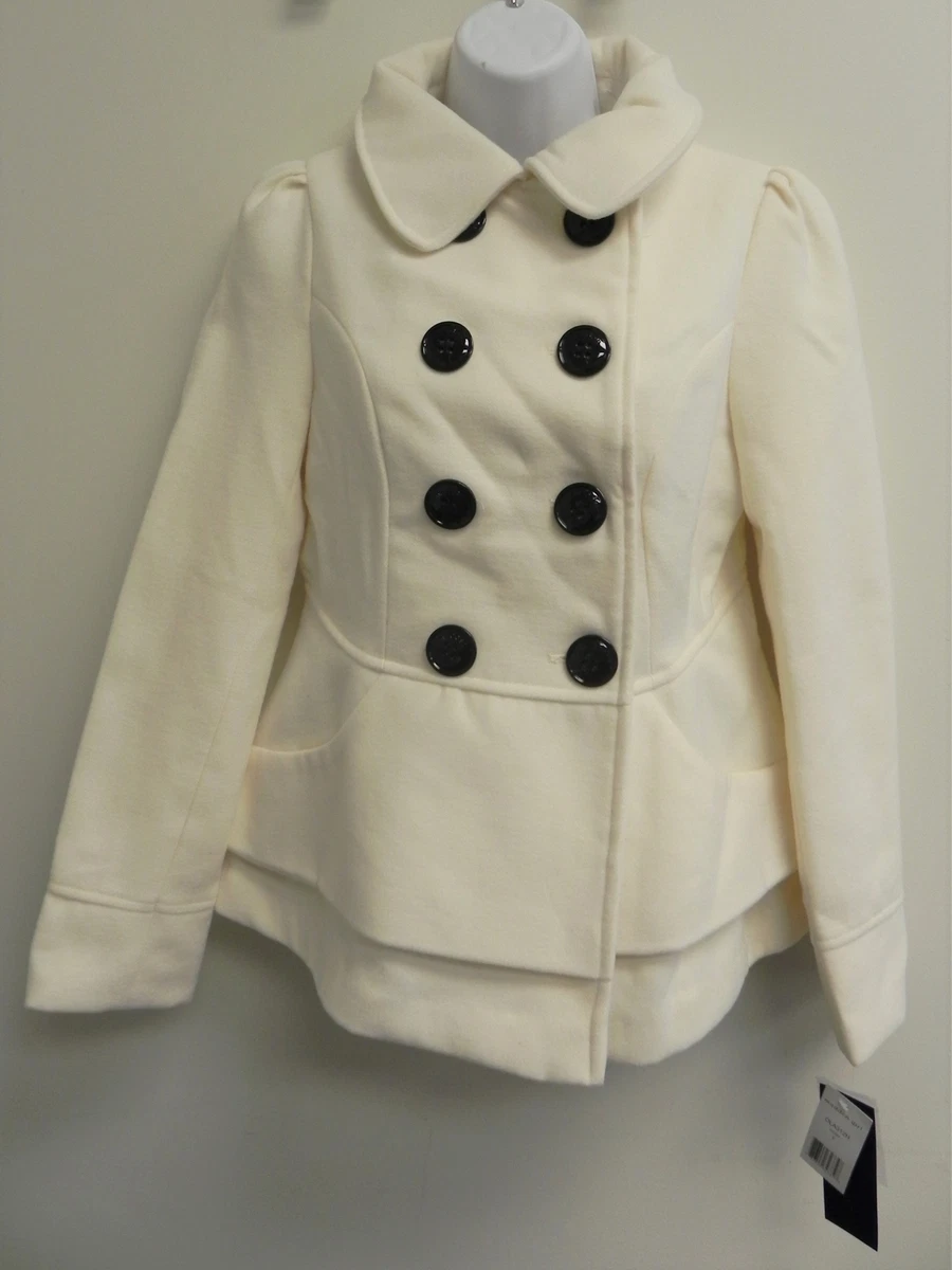 Madden Girl Peacoat Girl Jacket in Ivory