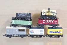 HORNBY RAKE of 7 WEETABIX SMITHS SC CORY OPEN UD TANK GWR BRAKE VAN WAGON ol