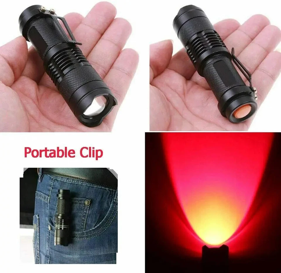 3X LED Taschenlampe Rot/Blau/Grün Licht Taschenlicht Emegency Licht Jagd Lampe - Bild 4 von 4