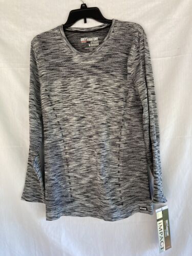 Grey’s Anatomy Long Sleeve Top Gray/White XXL NWT Under Shirt Seamless Scrubs