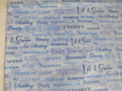 1 Yard WINTER WONDERLAND BLUE cotton Christmas quilt fabric Debi Hron SPX 2012