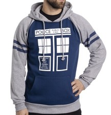 Dr. WHO Doktor Who - Tardis Raglan Grey Original Hoodie Kapuzenpullover