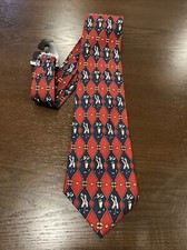 Vintage New Carlos Tomasini Golf Necktie Tie 100% Silk Men's Made In USA Hangtag