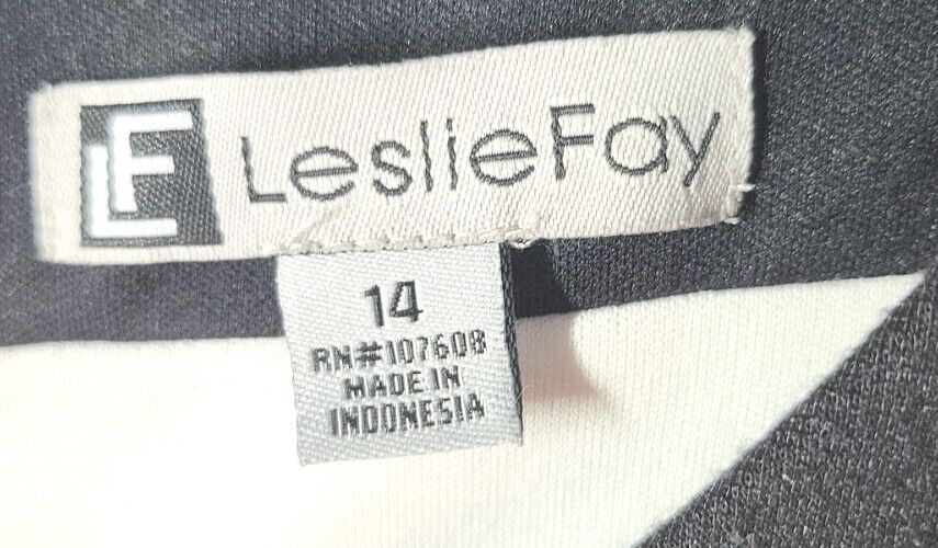 Leslie Fay Dress Womens 14 Striped Blue White Sle… - image 6