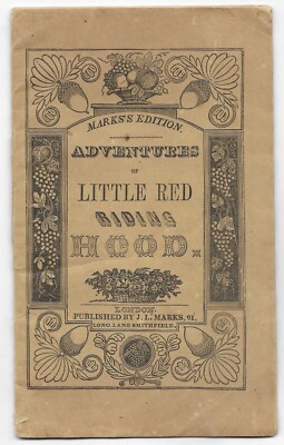Antique 1800's LITTLE RED RIDING HOOD Childrens HAND COLORED Fairy