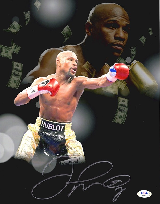 Floyd Mayweather Jr. Signed Autographed Boxing 11x14 inch Photo + PSA/DNA COA +