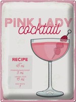 Blechschild Rezept Pink Lady Cocktail Recipe 30X40 Cm Deko Schild Tin Sign