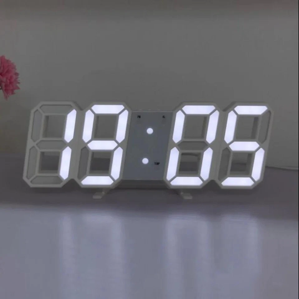 Reloj de Pared Digital Alarma Cocina Moderna Electrónico Inteligente 3D USB Fuente de Alimentación LED Foto 3 de 4