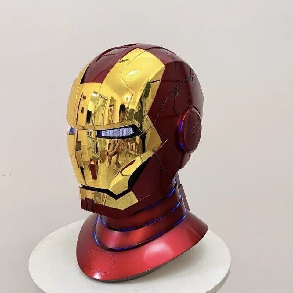Casco De Iron Man Brillante 1 : 1 Modelo De Máscara Cosplay Mk5 Jarvis Wearable Eléctrico - Foto 5