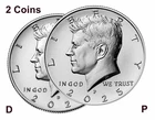 2025 P & D  KENNEDY Half Dollar ~  Brilliant Uncirculated  ~ IN STOCK ~ 2 Coins