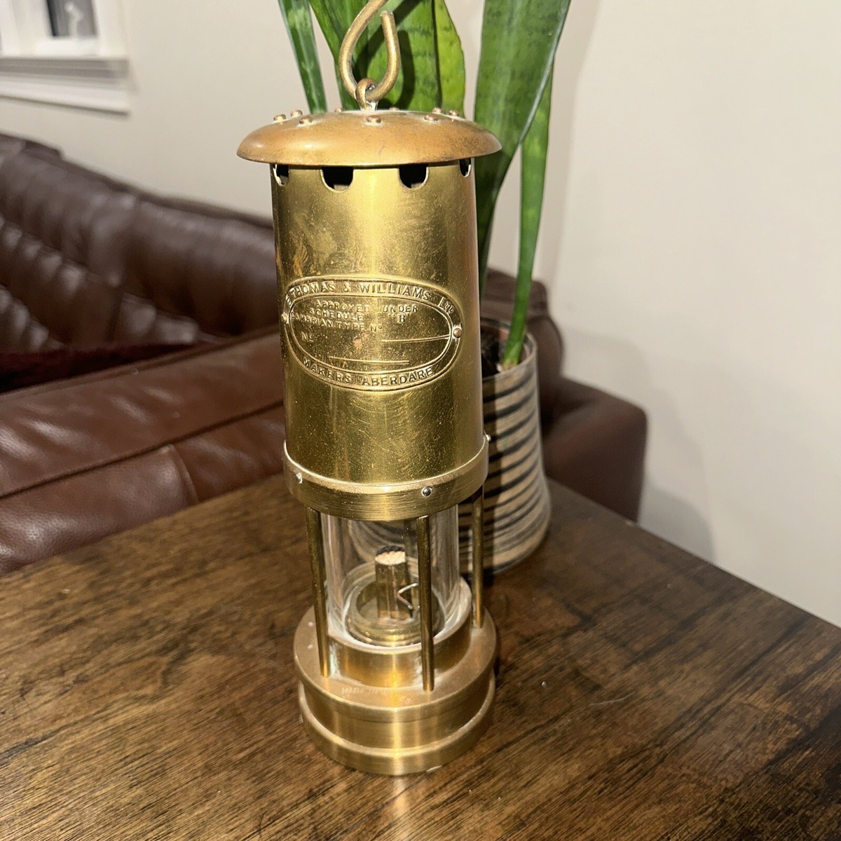 Miner's Lamp E. THOMAS & WILLIAMS, ABERDARE, WALES | eBay
