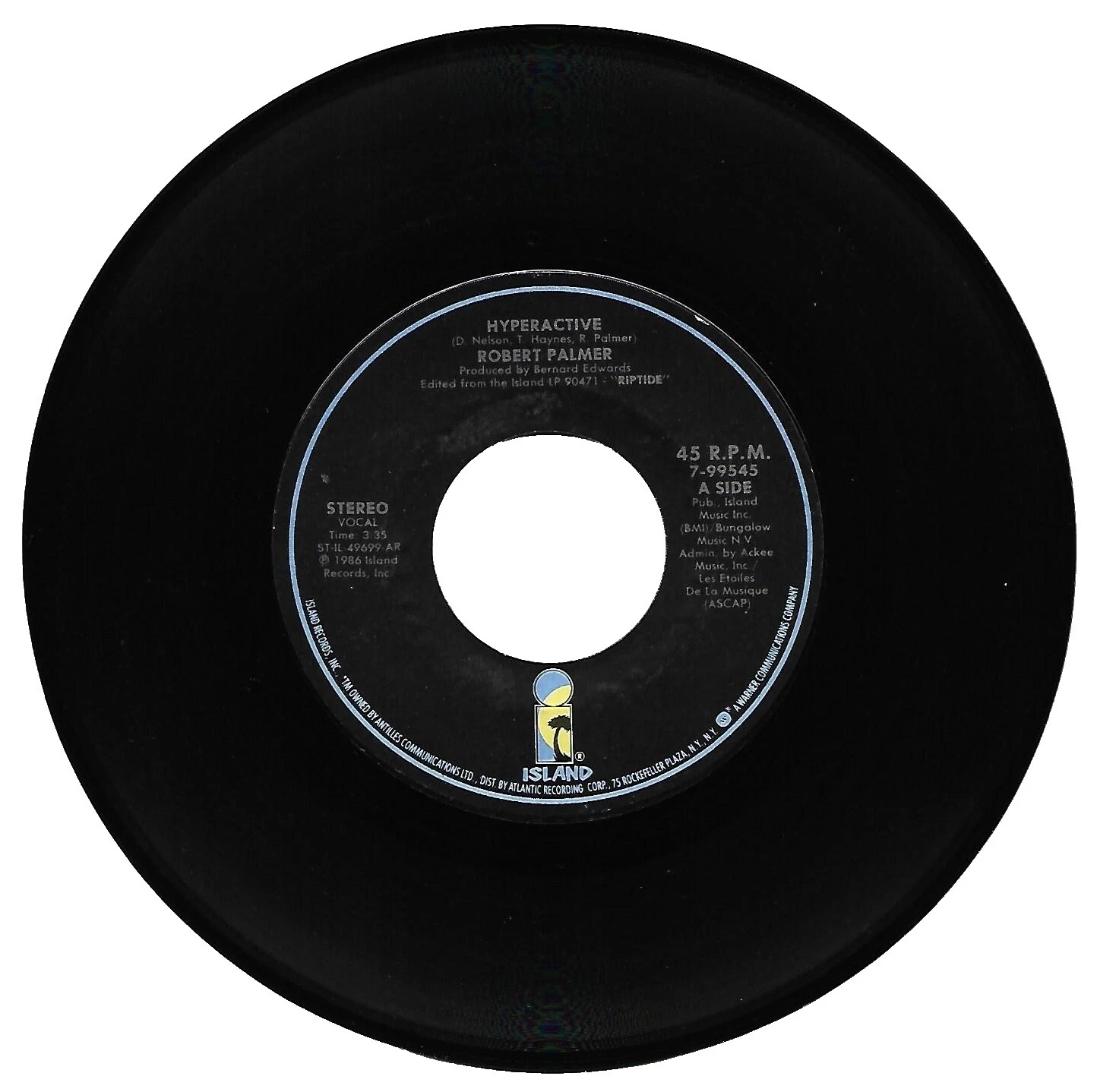 Robert Palmer Single 45 RPM Speed Vinyl Records