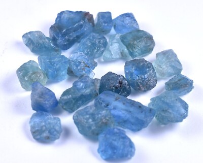 20 Pieces Top Quality Natural Sky Blue Apatite Rough Stones Bulk Lot 197.00 Ct