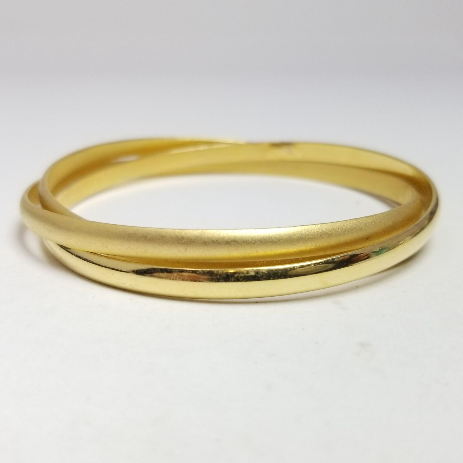 Vintage Interlocking Three Bangle Bracelet, Gold … - image 2