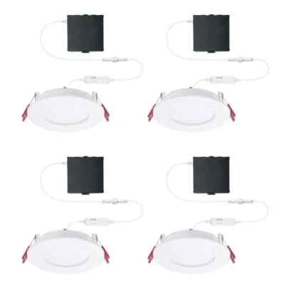 Commercial Electric Pro Value Series LED 4 in Round Adj Color Temp, Wht 4-Pk
