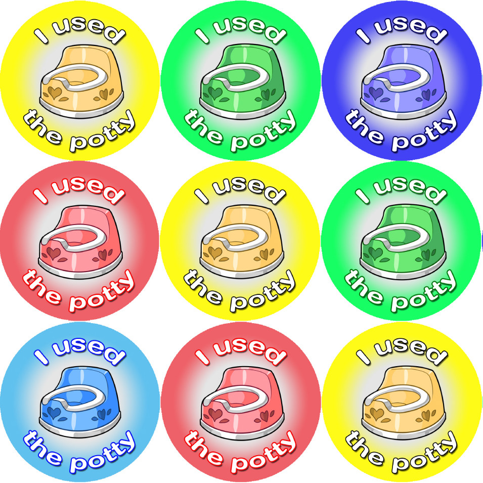 144 Potty Rewards 30mm Toilet Training Reward Stickers for Teachers or Parent
