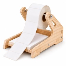 Label Holder Solid Wood Roll,Sticker Dispenser Holder with Smooth Feed for Th...