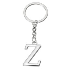 Initial Letter Key Chain Letter Z Key Chains Pendant Key Ring Silver