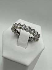 Vintage Sterling And Cz Eternity Band Sz 7.5