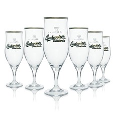 6x Budweiser Bier Glas Original Budvar 0,4l Sahm Pokal Gläser Pils Tulpe Export