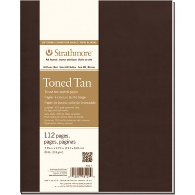 Strathmore Toned Sketch Softcover Journal 7.75X9.75 Tan 56 Sheets