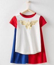 NWT 120 6-7  130 8 Hanna Andersson Women  s Wonder Tee with detachable cape