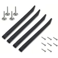 Stern Pinball Black Legs - Textured Finish - With Levelers and Bolts - Set of 4