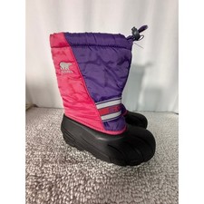Sorel Kids Pink Purple Snow Boots Waterproof Winter Insulated NY1799-600 Size 1