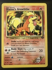 blaine's growlithe pokemon card value Pokemon Gym Heroes Uncommon Card