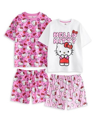 Hello Kitty Multipack 2 Kurzarm Kurzarm Kurzarm Pyjama Set | Mädchen Rosa | Aus