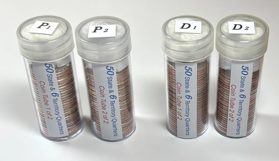 1999-2009 P+D STATE+TERRITORIES UNCIRC 112-quarters set from US Mint+Bank Rolls - Image 4 of 4