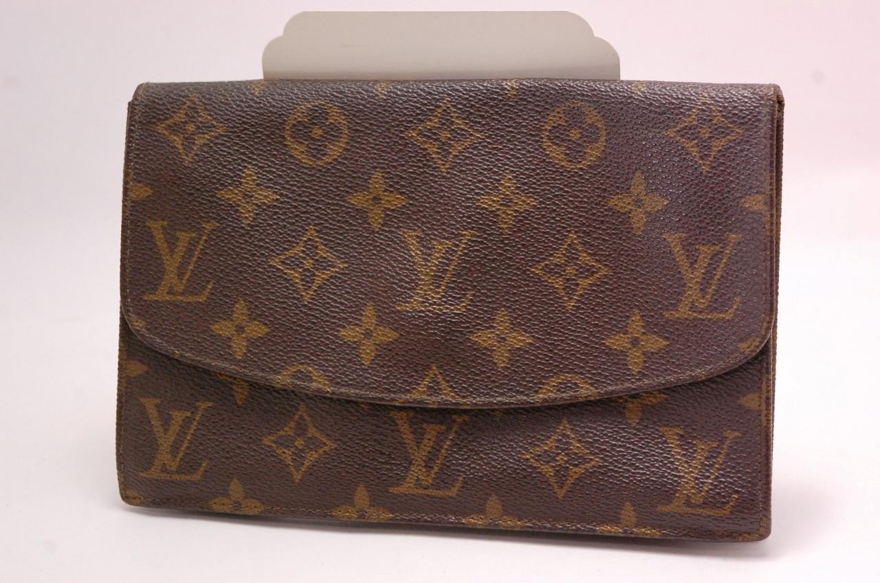 Authentic LOUIS VUITTON Monogram Pochette Rabat 20 Clutch Bag 851 0304a