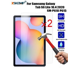 2Pcs Tempered Glass 9H Screen Protector Samsung Tab S6 Lite 10.4 P610 P615 Clear