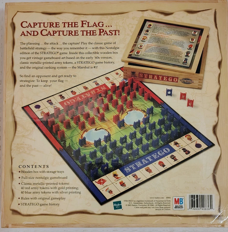 Stratego Nostalgia Series 2002 Board Game Mb Wooden Box Complete  - Image 2 of 4