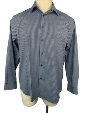 Lucky Brand Blue Checkered Long Sleeve BU Shirt Men  s 17-17 1/2-34/35 3370 