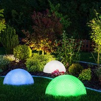 Gartenlampe AußEnlampe Gartendeko Led Kugelleuchte Halbkugel Dekolampe 3Er Set
