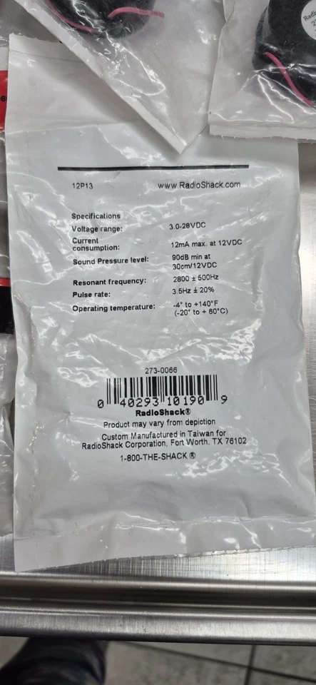 RadioShack 90dB Piezo Pulse12ma 3-28vdc 273-0066 Foto 4 de 4