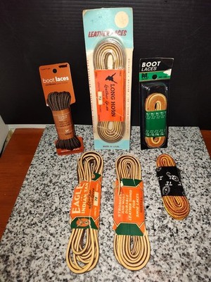 Vintage Lot of Boot Laces. 72'' Leather & 54'' Nylon. Package Deal. 