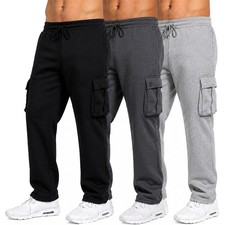 Men's Fleece Lined Jogger Sweatpants Modern Fit Cargo Pocket Style (Size- S-5XL)