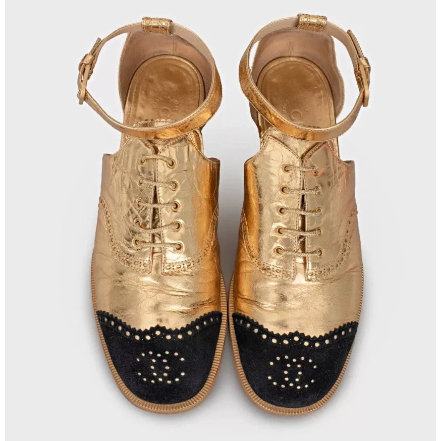 Oxford Chanel CC Logo piel de becerro y gamuza talla 40,5 Foto 2 de 4