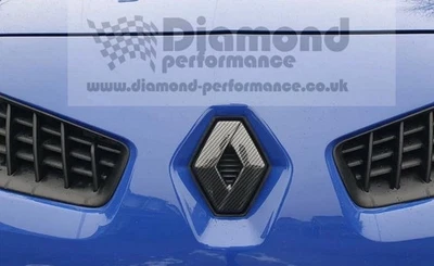 Megane Mk2 Front Und Rear Logo Abzeichen Abdeckungen In ABS Carbonfaser Optik - Bild 1 von 4