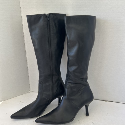 BP Nordstrom black leather “Krystal”  knee high boots pointed toe Black Size 8