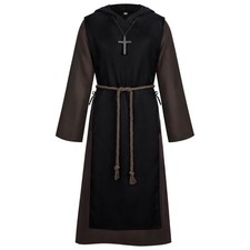 Mens Medieval Robe Viking Tunic Monk Robe Halloween Robe Warrior Custumes