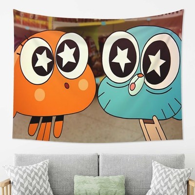 1pc The Amazing World of Gumball TV Show Tapestry - Cute Gumball & Watterson Cha