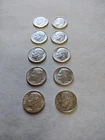 Lot of 10 - U.S. 90% Silver Roosevelt Dimes 1960- 1964 Various Mints $1 Face #27