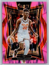 2025 Panini Select WNBA #52 Saniya Rivers Pink Flash Prizms
